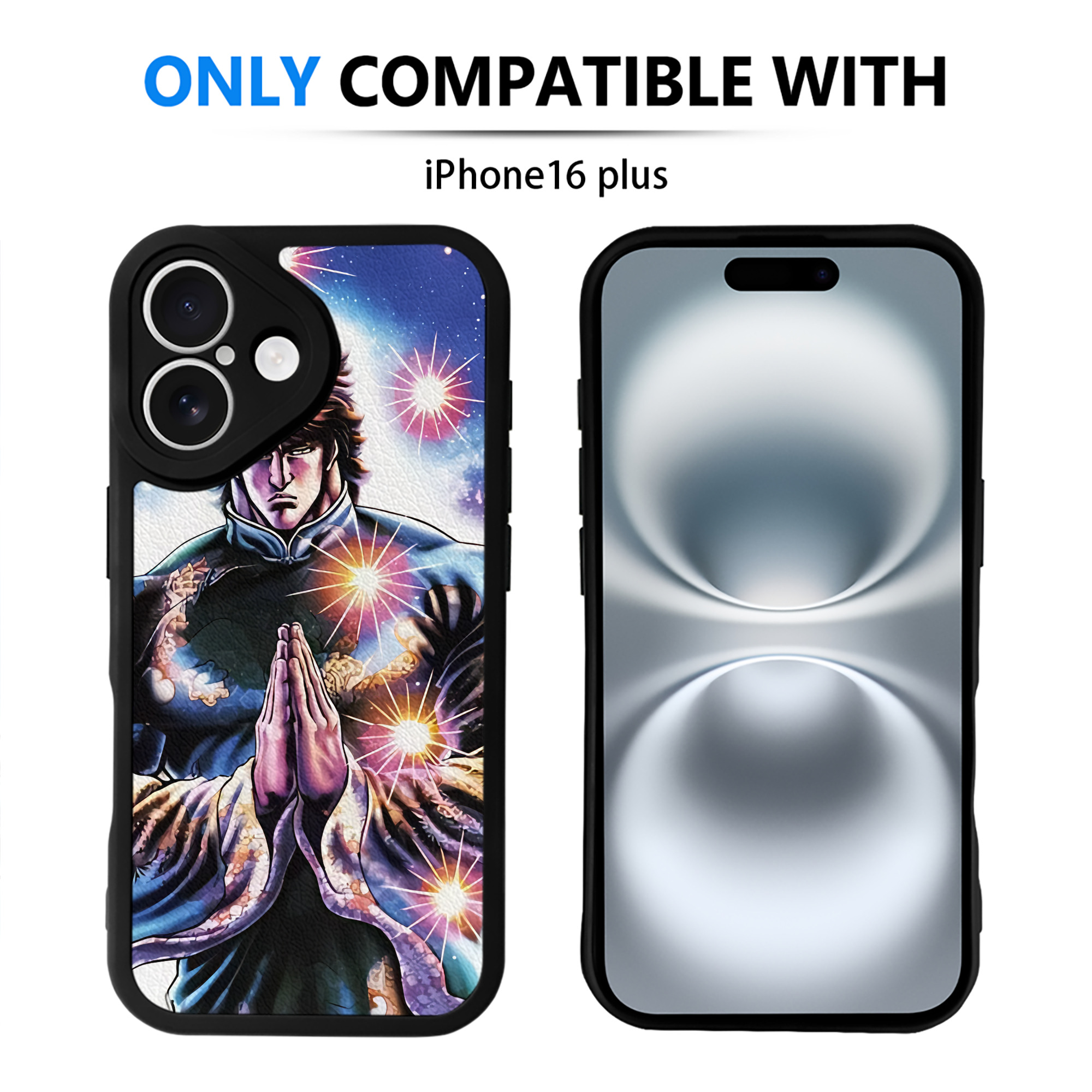 （画像用） 北斗の拳 Fist of the North Star 【iPhone 16シリーズ対応】シリコンスマホケース（レザー調） 材質：シリコン